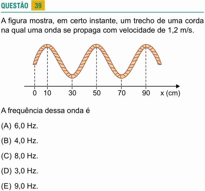 Enunciado da questão 39 de Física do USCS 2022 (2º semestre)